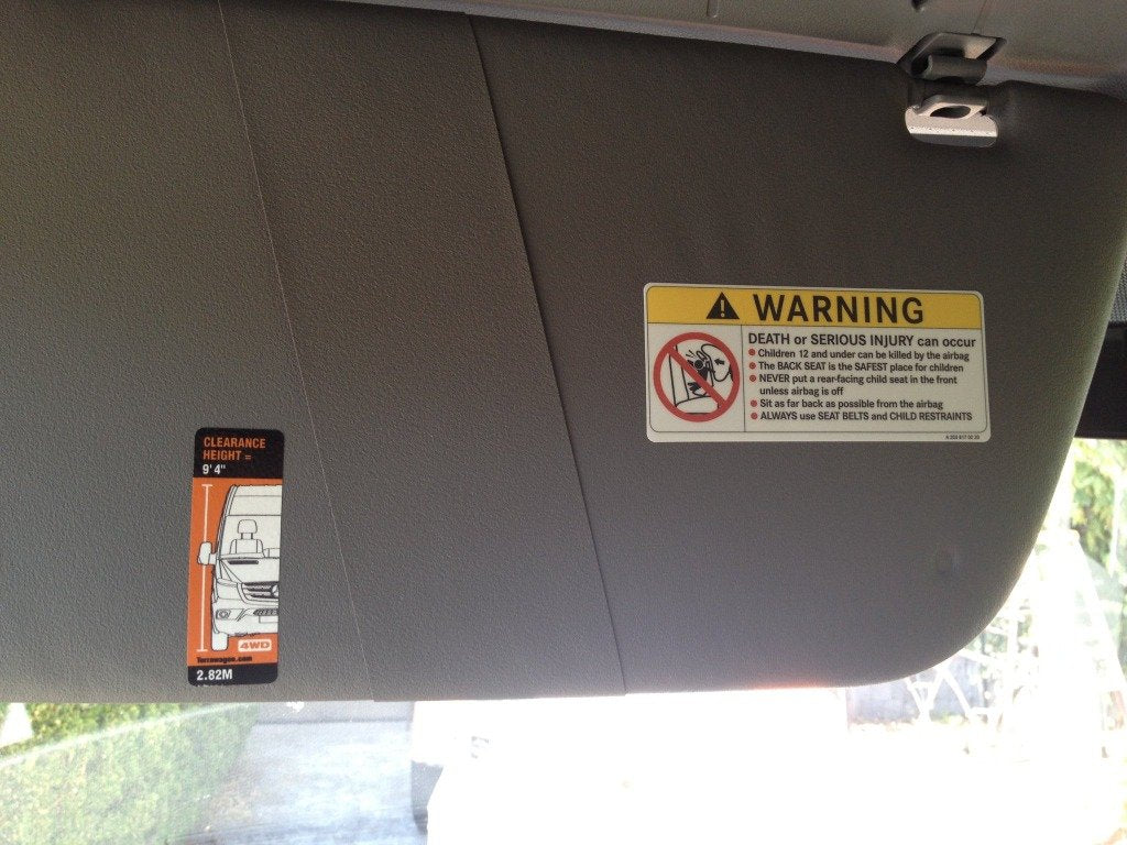 Terrawagen Height Warning Stickers Sprinter