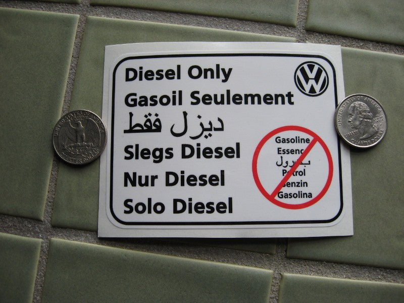 Autocollant pour véhicules diesel uniquement - Volkswagen