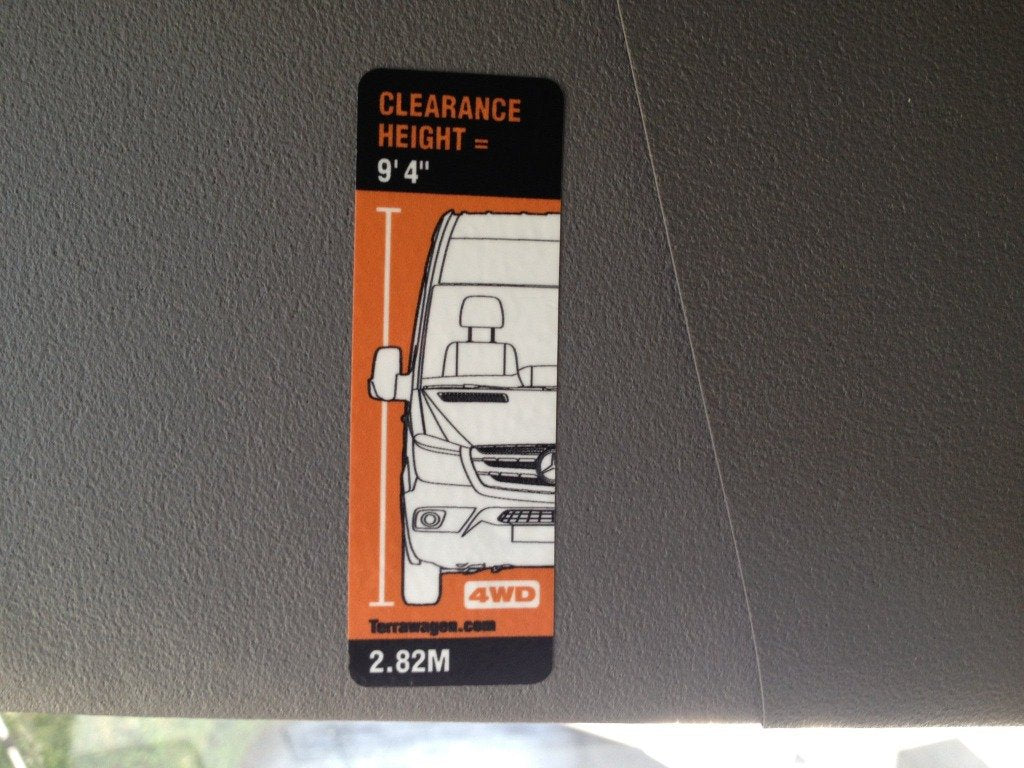 Terrawagen Height Warning Stickers Sprinter